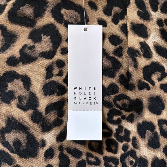 NWT White House Black Market Leopard Pencil Skirt Womens Size 0 Animal Print 90s - Picture 6 of 16